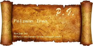 Pelzman Irma névjegykártya
